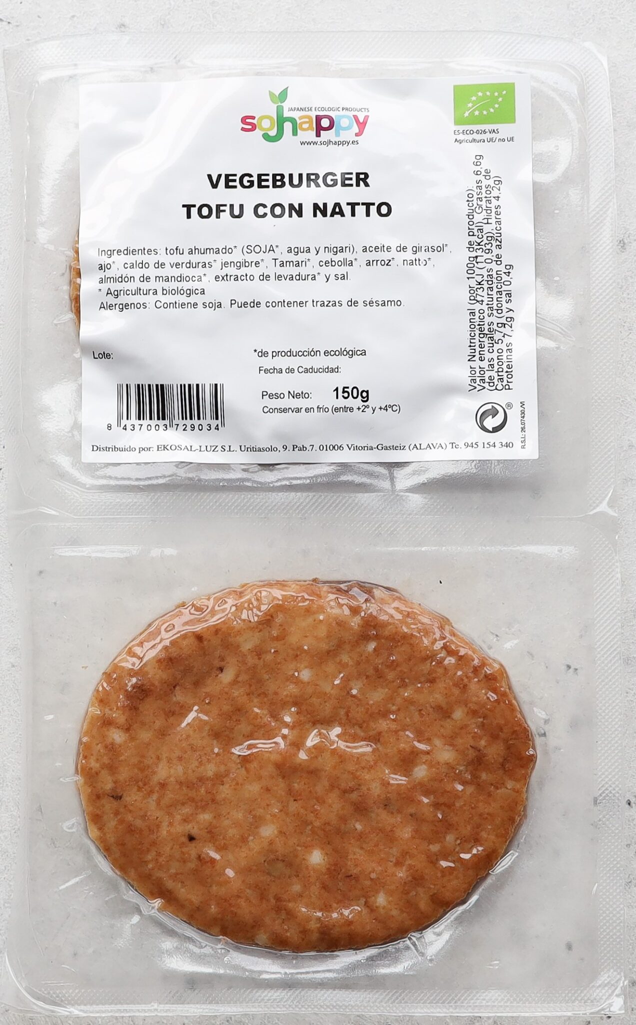 Vegeburger Con Natto Ecol Gico Sin Stock Sojhappy Japanese