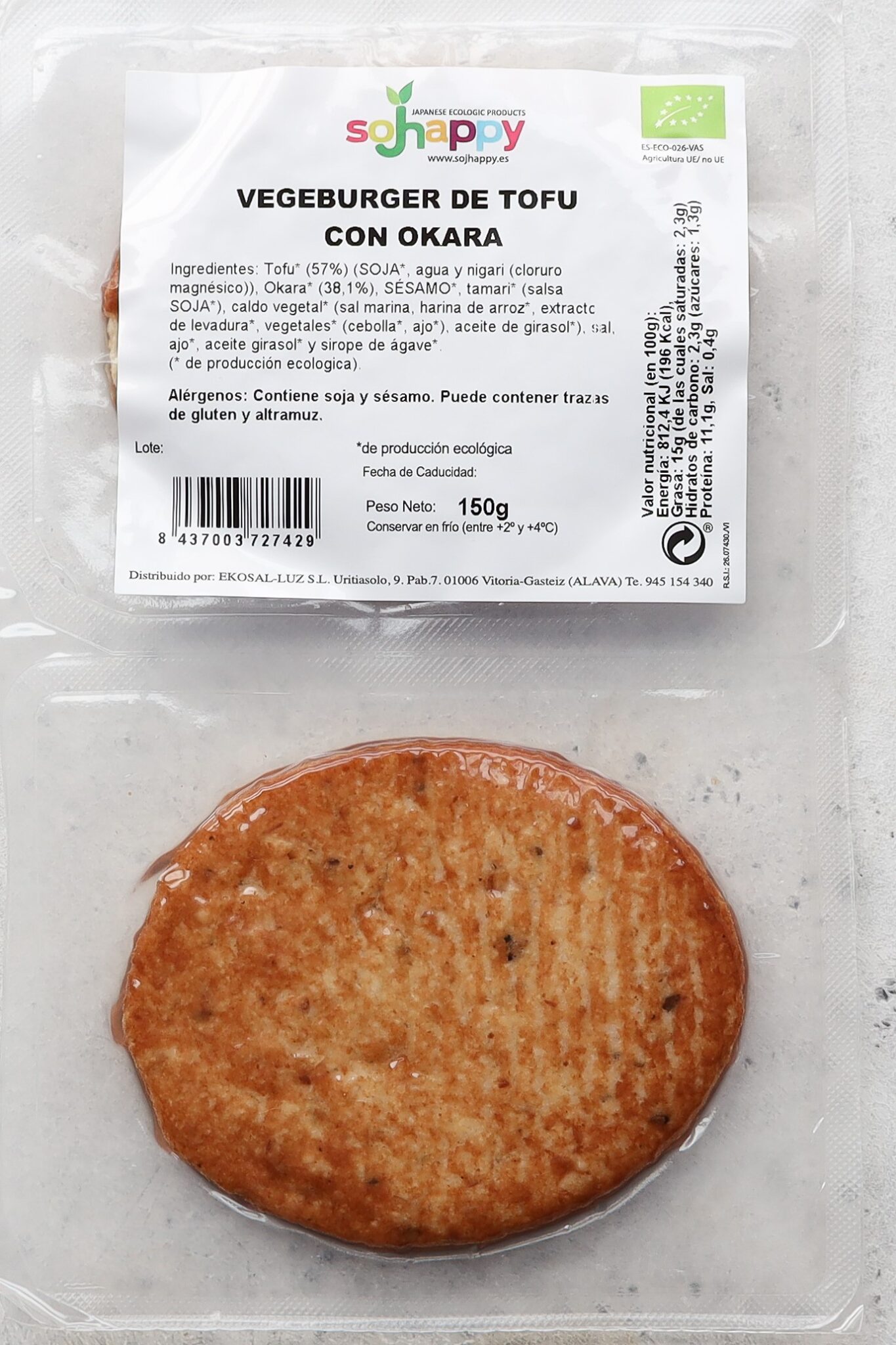 Vegeburger De Okara Ecol Gico Sojhappy Japanese Ecologic Product