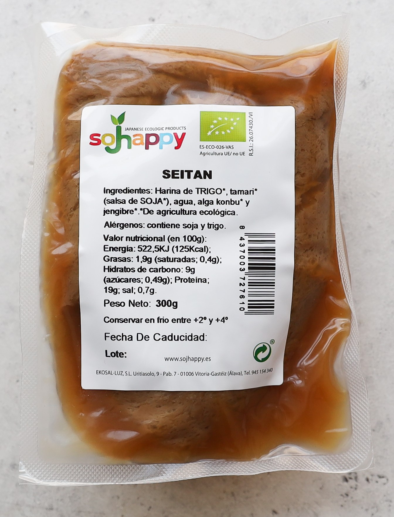 SEITÁN NATURAL (ECOLÓGICO) Sojhappy Japanese ecologic product